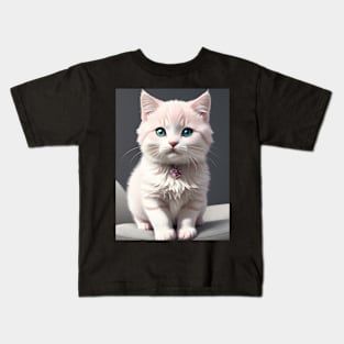 White cat Kids T-Shirt